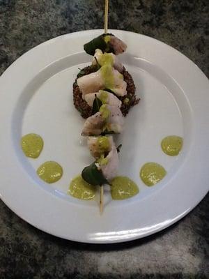 Curried White Fish Kabob with Coconut Lime Sauce