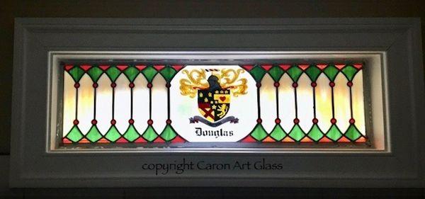 Douglas Family Crest - fused enamel and stained glass