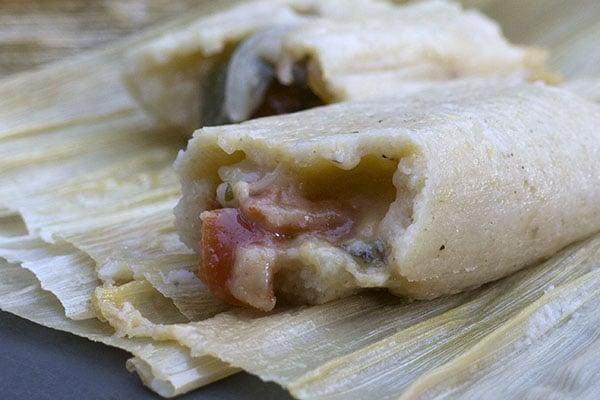 Cheese and jalapeno tamale.