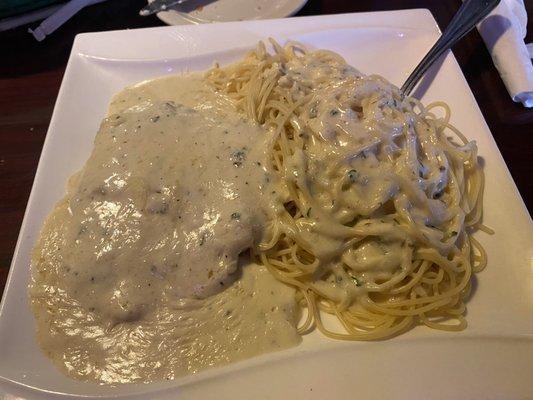 Chicken Parmigiana with Alfredo-Chicken Crema-maybe