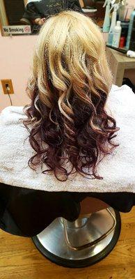 Beautiful sat. Creation blonde to plum..