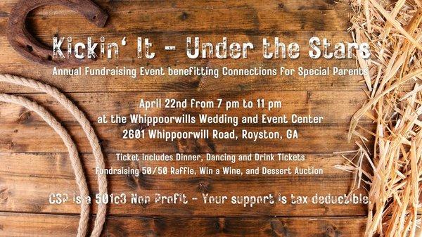 Annual Fundraiser Sponsorships and Tickets now available.

Kicking It - Under the Stars