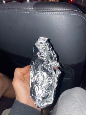 This is our small crushed burrito that we waited 30 minutes for