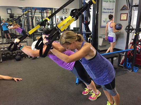 TRX training for triceps.