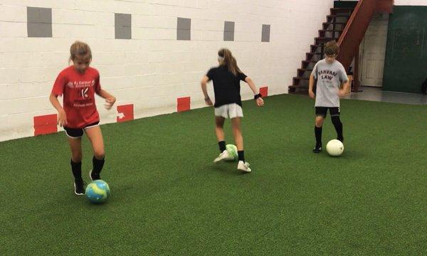 Keeping the ball close when dribbling and cutting.