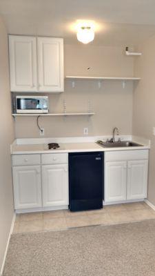 In most units is a kitchen space like this.