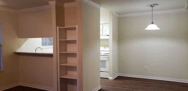 Book shelves in select floorplans.