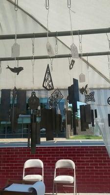 Handcrafted wind chimes.