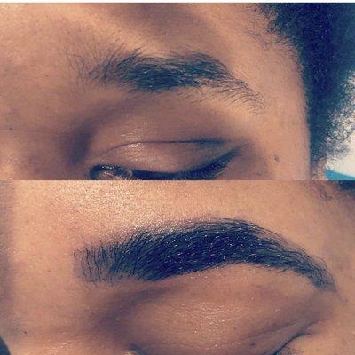 Eyebrow Shaping and Tint.