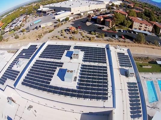 CST's array at the JCC of Albuquerque. Other commercial projects include Albuquerque Academy, the SunPort Airport, and the VA Hospital.