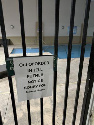 Pool closed