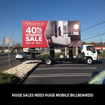 PORCELANOSA - HUGE SALES NEED HUGE MOBILE BILLBOARDS! Billboards2Go.com