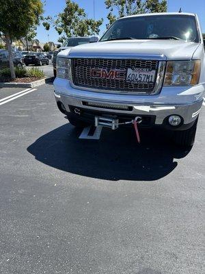 Service truck with winch