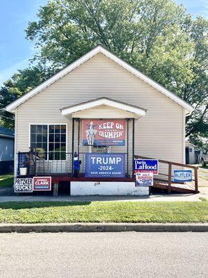 This is the building next to the Township Supervisor, next to the town library, and across the street from the police station.