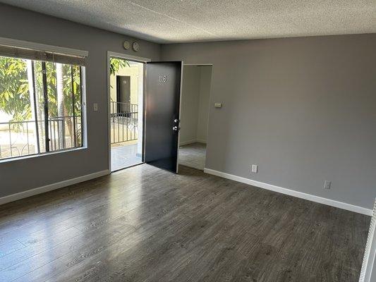 Beautiful floors and lots of windows