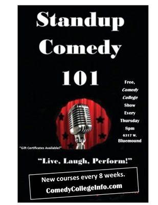 New Standup & Improv comedy courses begin every 8 weeks! Live, Laugh, Perform!