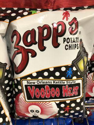 2/11/20. Pouring down rain cold Tuesday night! Zapp's Voodoo Heat! In great abundance! Look, Shantel M., I found them! I never stop looking!