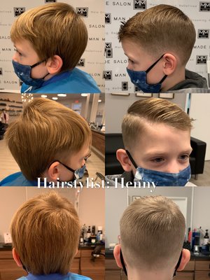 Boy's haircut by our hairstylist: Henny