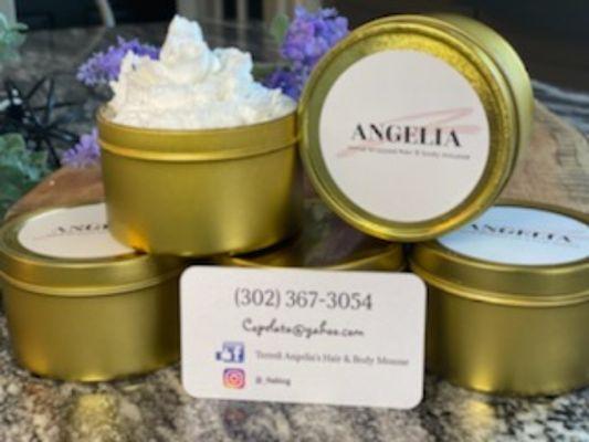 Hand whipped shea butter base moisturizer and contact information