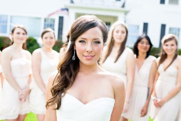 Bride and bridesmaids from a wedding in Salem, Oregon.