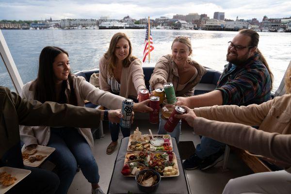 Local beer, canned cocktails, and fresh Maine-sourced seafood, and snacks available! Cheers.