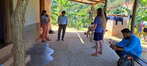 I am sharing the word of God with a young lady in Honduras.