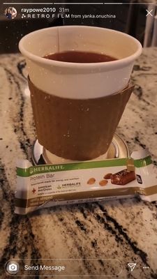 Need energy? 
Come get your hot or iced tea to start your day just right  and can't forget your protein bar