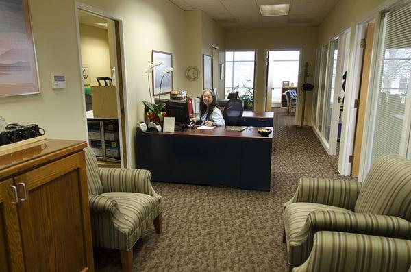 Our front desk and reception area.