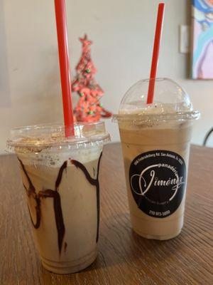 Mexichoco peppermint latte and gingerbread latte(seasonal drinks) these were so good!!