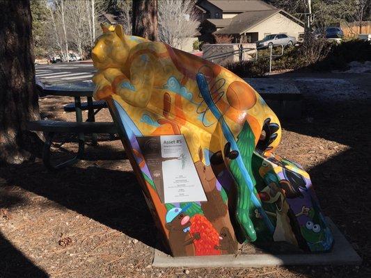 Mountain lion art, part of an exhibit of mountain lions that can be found all around Flagstaff.