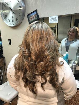 Beautiful highlights and a happy client