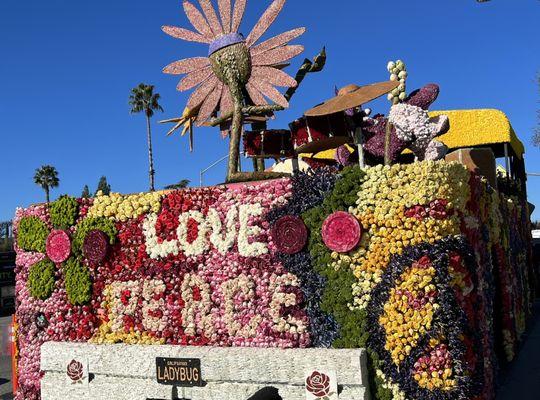 La Canada Rose Parade float at the park on 1/6/24.