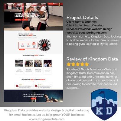 Website design for BeastBoxingMB.com