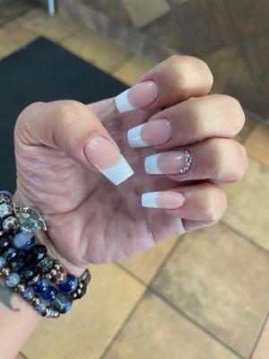 French tips with diamonds