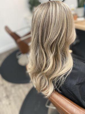 The perfect butter blonde highlight + haircut by Morgan. text: (415)994-6117 or book online: https://www.vagaro.com/saltandsalonsf