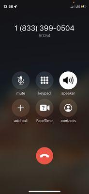 On hold with after hours customer service.