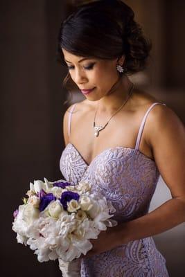 #SidedoWeddinghair, #Weddingmakeup, #Purpledressmakeup, #Bridalmakeup