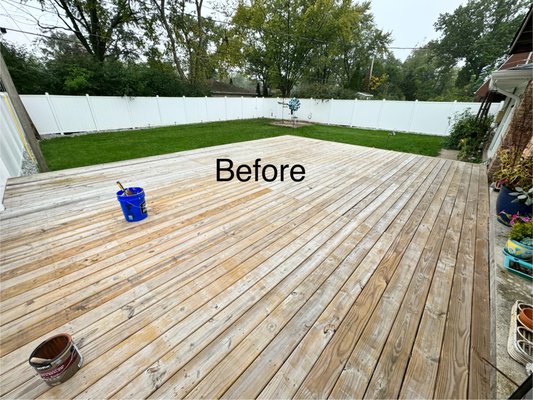 Backyard deck.