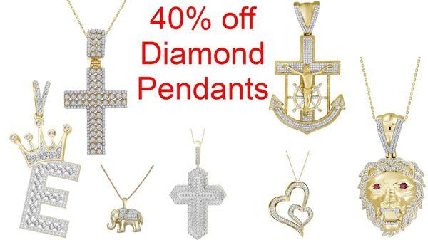 Diamond Pendants 40% Off