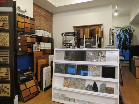 Come take a look at our show room and the unique products we carry from Shaw, Wolf Cabinets, Richelieu and Porcelanosa.