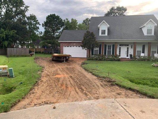 Concrete removed, almost ready to form the new driveway.