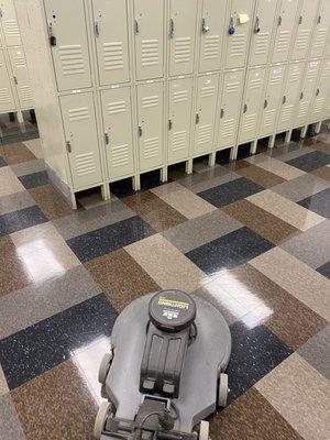 Buffing floors