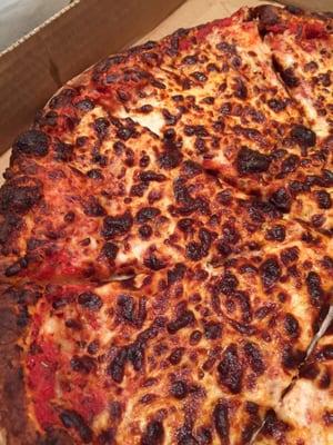 Burnt cheese pizza