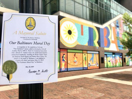 The Our Baltimore Mural Day, Mayoral Salute from Mayor Brandon Scott (5-23-23).