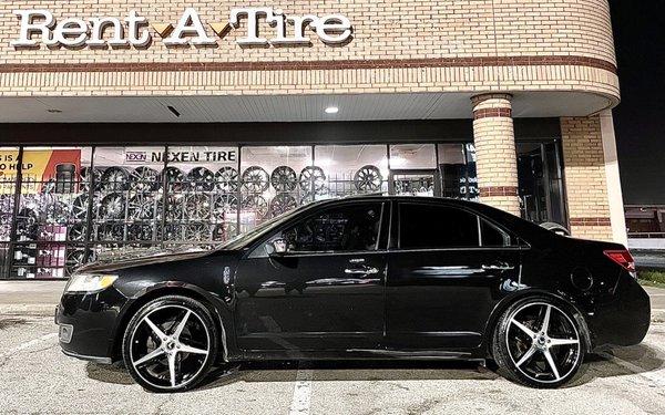 Lincoln MKZ with 20in Black and Machine Kraze 195s