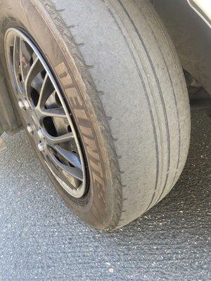 Bald driver tire after 8000 miles passenger tire blew last night!