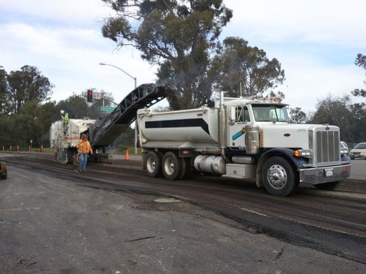 Grinding AC for a new intersection paving project