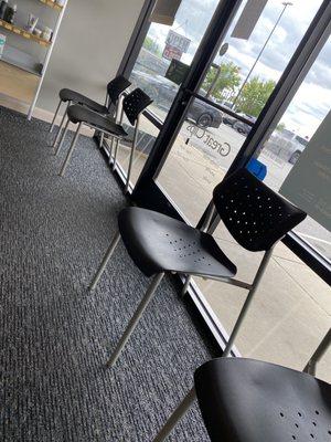 About 8 seats in the waiting area