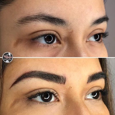 Retouch after first microblading session