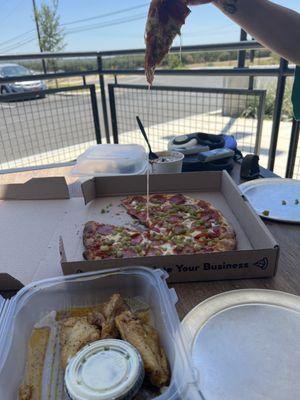 Pizza and lemon pepper wings